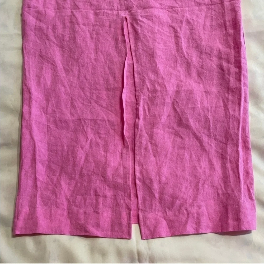 Natalie Rolt- Candy Pink Lilo High Waisted Linen Midi Skirt Size AU 3/ US 8